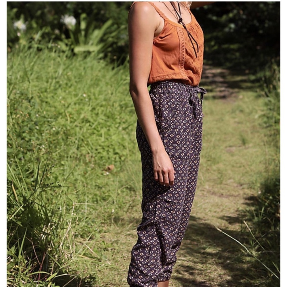 Anthropologie Rhys Utility Joggers Linen Blend Pull On High Waist Size XL